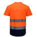 Portwest C395 Two-Tone Mesh Cotton Comfort Hi-Vis T-shirt, Orange/Navy Blue