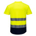 Portwest C395 Two-Tone Mesh Cotton Comfort Hi-Vis T-shirt, Yellow/Navy Blue