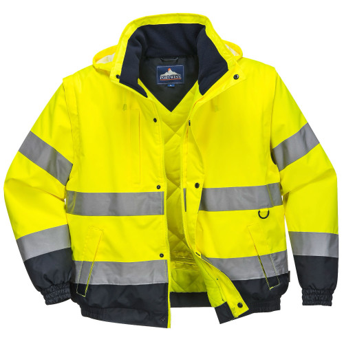 Portwest C468 Bomber 2 in 1 Hi-Vis, Yellow Portwest C468 Bomber 2 in 1 Hi-Vis, Yellow