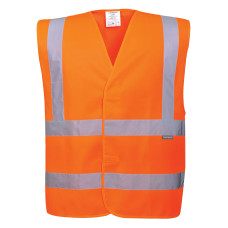 Portwest C470 Vest one horizontal and two vertical Hi-Vis stripes, Orange