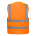 Portwest C470 Vest one horizontal and two vertical Hi-Vis stripes, Orange