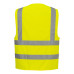 Portwest C470 Hi-Vis One Horizontal and Two Vertical Stripe Vest, Yellow