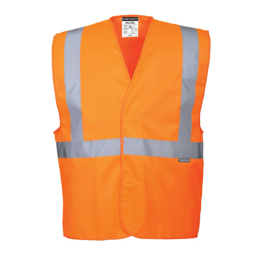 Portwest C472 Vest one horizontal and two vertical Hi-Vis stripes, Orange Portwest C472 Vest one horizontal and two vertical Hi-Vis stripes, Orange