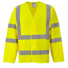Portwest C473 Hi-Vis Two-Stripe Jacket with Braces, Yellow