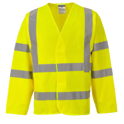 Portwest C473 Hi-Vis Two-Stripe Jacket with Braces, Yellow