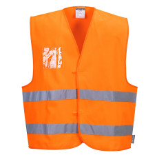 Portwest C475 Vest with Hi-Vis badge holder, Orange