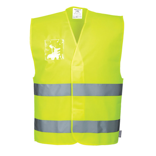 Portwest C475 Hi-Vis Badge Holder Vest, Yellow Portwest C475 Hi-Vis Badge Holder Vest, Yellow