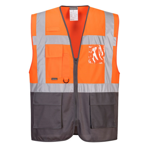 Portwest C476 Warsaw Executive Vest, Orange/Grey Portwest C476 Warsaw Executive Vest, Orange/Grey