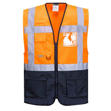 Portwest C476 Warsaw Executive Vest, Orange/Navy Blue