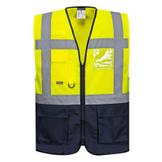 Portwest C476 Warsaw Executive Vest, Yellow/Navy Blue