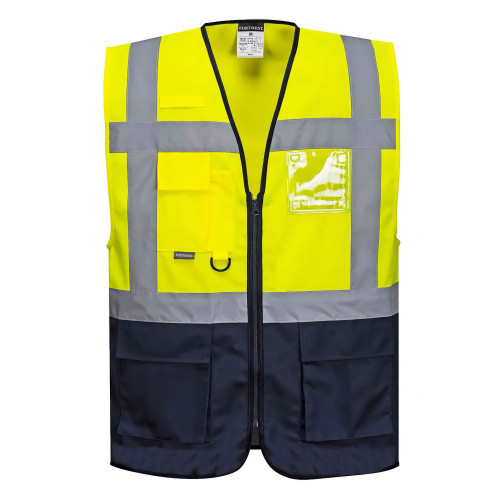 Portwest C476 Warsaw Executive Vest, Yellow/Navy Blue Portwest C476 Warsaw Executive Vest, Yellow/Navy Blue