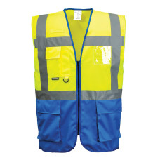 Portwest C476 Warsaw Executive Vest, Yellow/Royal