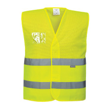 Portwest C494 Hi-Vis half mesh vest, Yellow