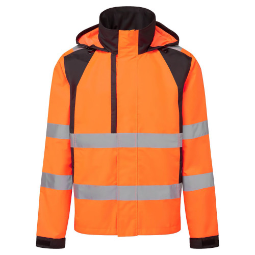 Portwest CD860 Hi-Vis Eco WX2 Rain Jacket, Orange/Black Portwest CD860 Hi-Vis Eco WX2 Rain Jacket, Orange/Black