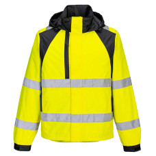 Portwest CD860 Hi-Vis Eco WX2 Rain Jacket, Yellow/Black