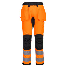 Portwest CD889 WX2 Eco High Visibility Detachable Holster Trousers, Orange/Black