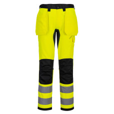 Portwest CD889 WX2 Eco High Visibility Detachable Holster Trousers, Yellow/Black