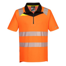 Portwest DX412 High Visibility Polo Shirt DX4 S/S, Orange/Black