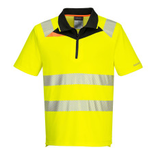 Portwest DX412 High Visibility Polo Shirt DX4 S/S, Yellow/Black