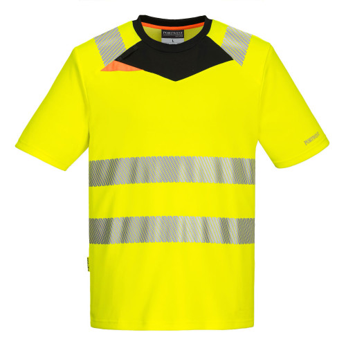 Portwest DX413 High Visibility T-Shirt DX4 S/S, Yellow/Black