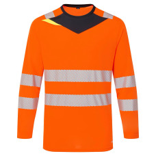 Portwest DX416 DX4 Hi-Vis T-shirt L/S, Orange/Black