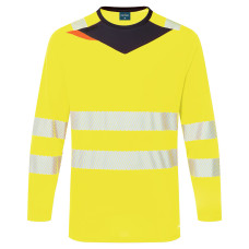 Portwest DX416 DX4 Hi-Vis T-shirt L/S, Yellow/Black