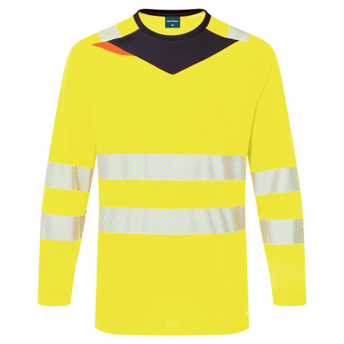 Portwest DX416 DX4 Hi-Vis T-shirt L/S, Yellow/Black