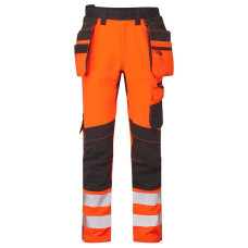 Portwest DX454 Craft Trousers with Detachable Holster Pockets High Visibility DX4, Orange/Black