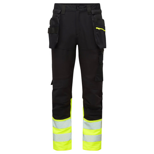 Portwest DX457 DX4 Craft High Visibility Trousers Class 1, Yellow/Black