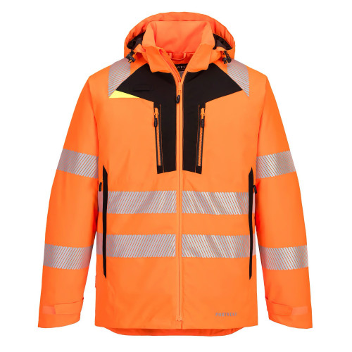 Portwest DX461 DX4 High Visibility Winter Jacket, Orange/Black