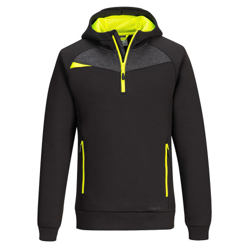 Portwest DX467 DX4 Quarter Zip Hoodie, Black