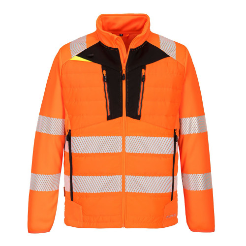Portwest DX473 Hybrid Baffle DX4 High Visibility Jacket, Orange/Black