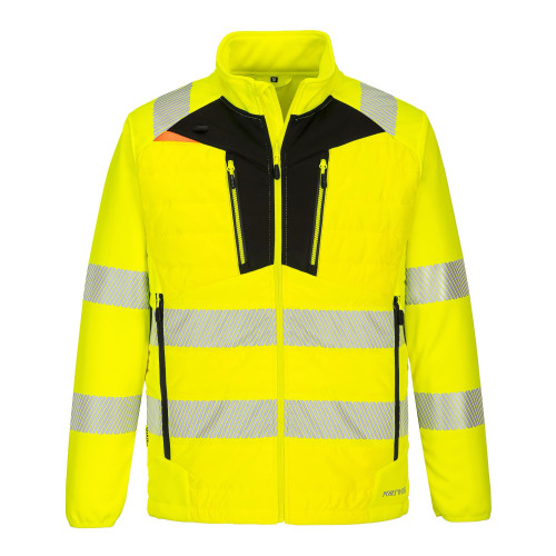 Portwest DX473 Hybrid Baffle DX4 High Visibility Jacket, Yellow/Black