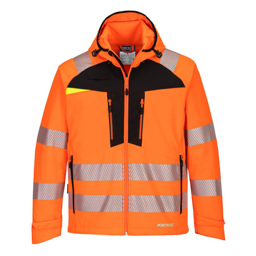 Portwest DX475 High Visibility Softshell (3 Layer), Orange/Black