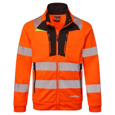 Portwest DX477 Hi-Vis Funnel Neck Zip Up Sweatshirt, Orange/Black