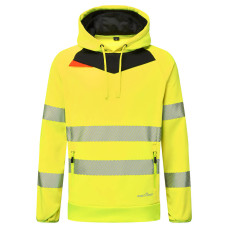 Portwest DX483 High Visibility Hooded Sweatshirt, Yellow/Black