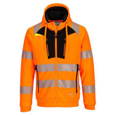 Portwest DX484 High Visibility Hooded Sweatshirt, Orange/Black