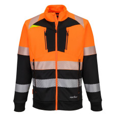 Portwest DX490OBR DX4 Hi-Vis Class 1 Funnel Neck Zip Up Sweatshirt