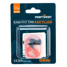 PORTWEST EP22 Easy Fit TPR Corded Ear Plugs (1 pair)