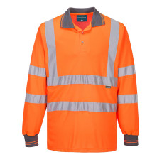 Portwest ES277ORR High Visibility Long Sleeve Polo Shirt Orange