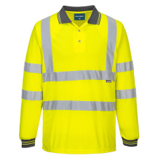 Portwest ES277YER High Visibility Long Sleeve Polo Shirt Yellow