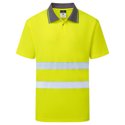 Portwest ES477YER High Visibility Long Sleeve Polo Shirt Yellow Portwest ES477YER High Visibility Long Sleeve Polo Shirt Yellow