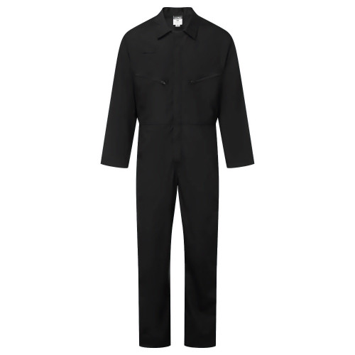 Portwest ES813BKR ES1 Essential Zip Boilersuit (Black)