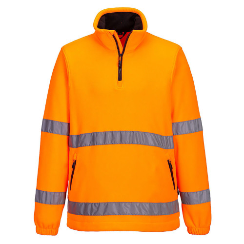 Portwest F302 Half Zip Hi-Vis Fleece, Orange