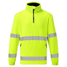 Portwest F302 Half Zip Hi-Vis Fleece, Yellow