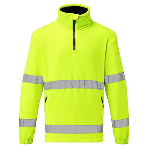 Portwest F302 Half Zip Hi-Vis Fleece, Yellow