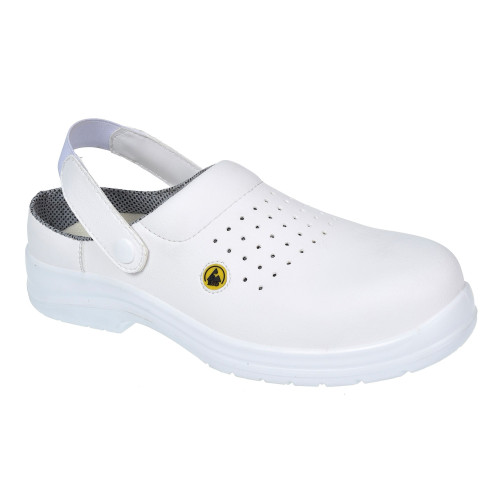 Portwest FC03 Compositelite ESD Perforated Safety Clog SB AE, White 35 Portwest FC03 Compositelite ESD Perforated Safety Clog SB AE, White 35