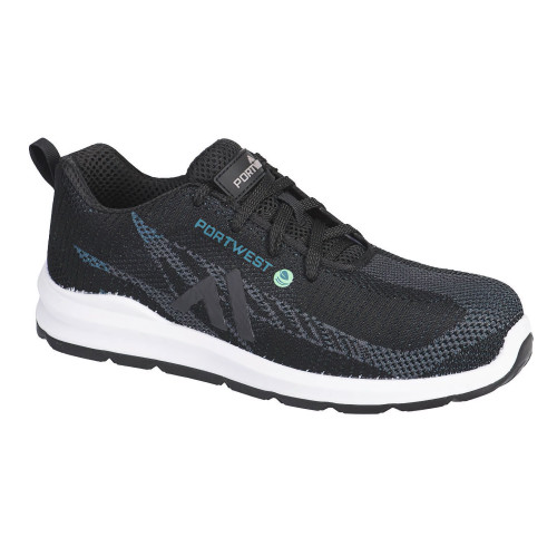 Portwest FC06 Eco Fly Composite Trainer S1PS SR FO, Nero/Blu
