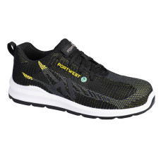 Portwest FC06 Eco Fly Composite Trainer S1PS SR FO, Black/Yellow