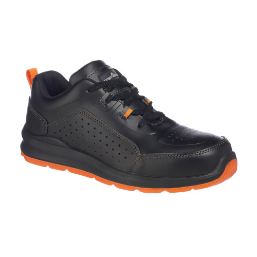 Portwest FC09 S1P Perforated Composite Shoe, Black/Orange Portwest FC09 S1P Perforated Composite Shoe, Black/Orange